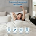thumbnail image 5 of Virtu 3-Piece Duvet Cover Set, Soft Prewashed Bedding Set King with Pillow Shams, Off White, 5 of 8