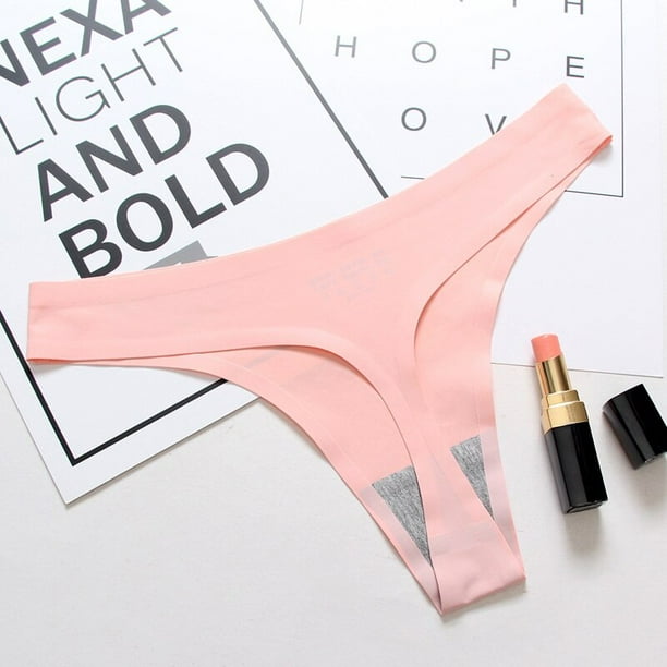 Tanga de talla grande para mujer, ropa interior lisa y Sexy de cintura baja, bragas negras sin costuras, lencería transpirable, 2023