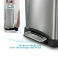 thumbnail image 6 of Home Zone Living 12 Gallon Slim Kitchen Trash Can, Stainless Steel, Silver, 6 of 8