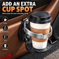 thumbnail image 2 of Foldable Car Cup Holder with Hook Universal Car Door Cup Holder, Back Clip Foldable Cup Holder Portable Space-Saving 2-In-1 Extra Cup Holder for Water Bottles Coffee Cups, 2 of 7