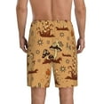 thumbnail image 3 of Naloa Brown Mushrooms Men's Short Pajama Pants, Lounge Comfort Shorts with Elasticized Waistband and Side Pockets - X-Large, 3 of 9