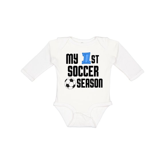 Inktastic My 1st Soccer Season Boys Long Sleeve Baby Bodysuit