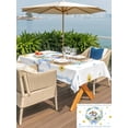thumbnail image 4 of Easter Rabbits Eggs Outdoor Tablecloth - 54x80 Inch Rectangle Dining Table Cover, Watercolor Floral Daisy Bunny Bow Spring Waterproof Outdoor Table Cloth with Umbrella Hole & Zipper for Picnic/Patio, 4 of 7