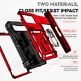thumbnail image 4 of Allytech Shockproof Case for Google Pixel Fold, Military Grade Shockproof Protective Ring Holder Kickstand Slide Camera Lens Protector Bumper Phone Case Cover for Google Pixel Fold - Red, 4 of 10