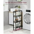 thumbnail image 2 of Slim Rolling Cart, 4-Tier Storage Cart, Narrow Cart with Handle, 5.1 Inches Deep, Metal Frame, for Kitchen, Dining Room, Living Room, Home Office,Ebony Black + Classic Black, 2 of 10
