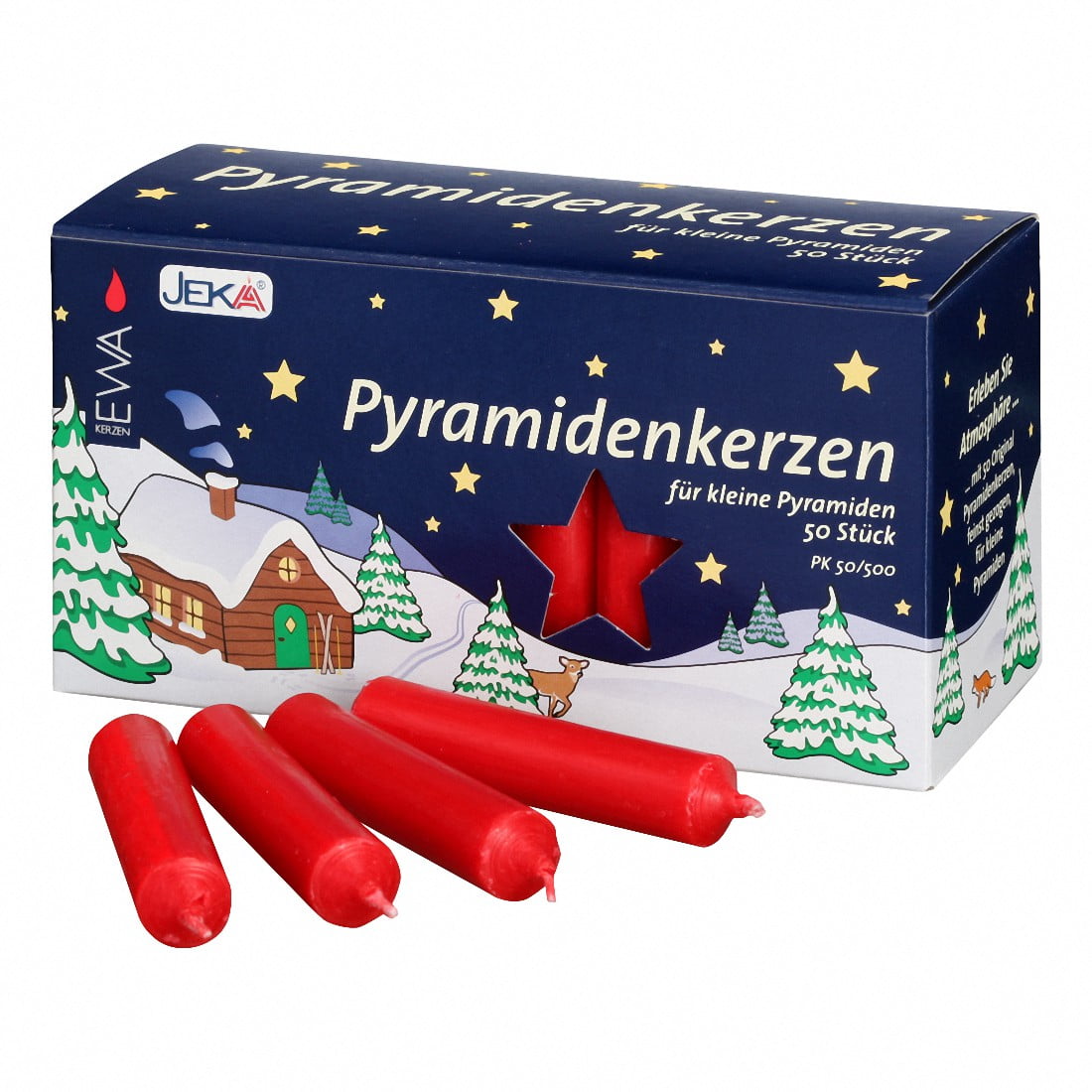 Pyramid candles 50 pieces, red