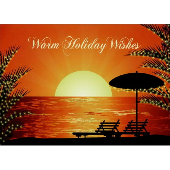 LPG Greetings Holiday Sunset Warm Weather Christmas Card (1 card/1 envelope)