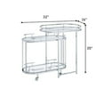 thumbnail image 5 of 16 Inch Curved 2 Tier Serving Bar Cart with Tempered Glass Shelves Silver - Saltoro Sherpi, 5 of 5