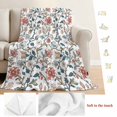thumbnail image 5 of Pink Red Floral Blanket Soft Cozy Warm Throw Blanket for Couch, Plush Fuzzy Flannel Fleece Blankets for Sofa, Vintage Watercolor Flower Plant Bed Blankets Lightweight Gifts for Women, 30"x40", 5 of 9