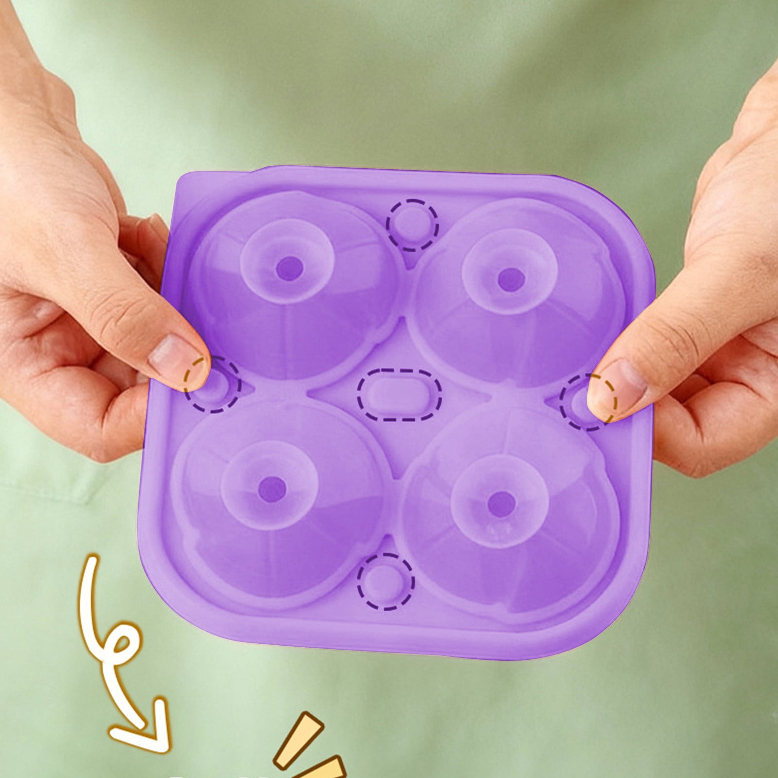 Werulen Flower Shape Silicone Ice Mold Flexible Reusable Easy Release Clean,Household Kitchen Freezer Drink Beverage Making,Ice Tray Mold,Ice Making Box,Kitchen Freezer Accessory