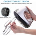 thumbnail image 3 of Electric Hand Mixer,300W Electric Egg Beater Hand Mixer Milk Frother Cream Foam Maker Whisk,with 5 Speeds & 6 Stainless Steel Attachments Perfect for Baking & Whisking, 3 of 6