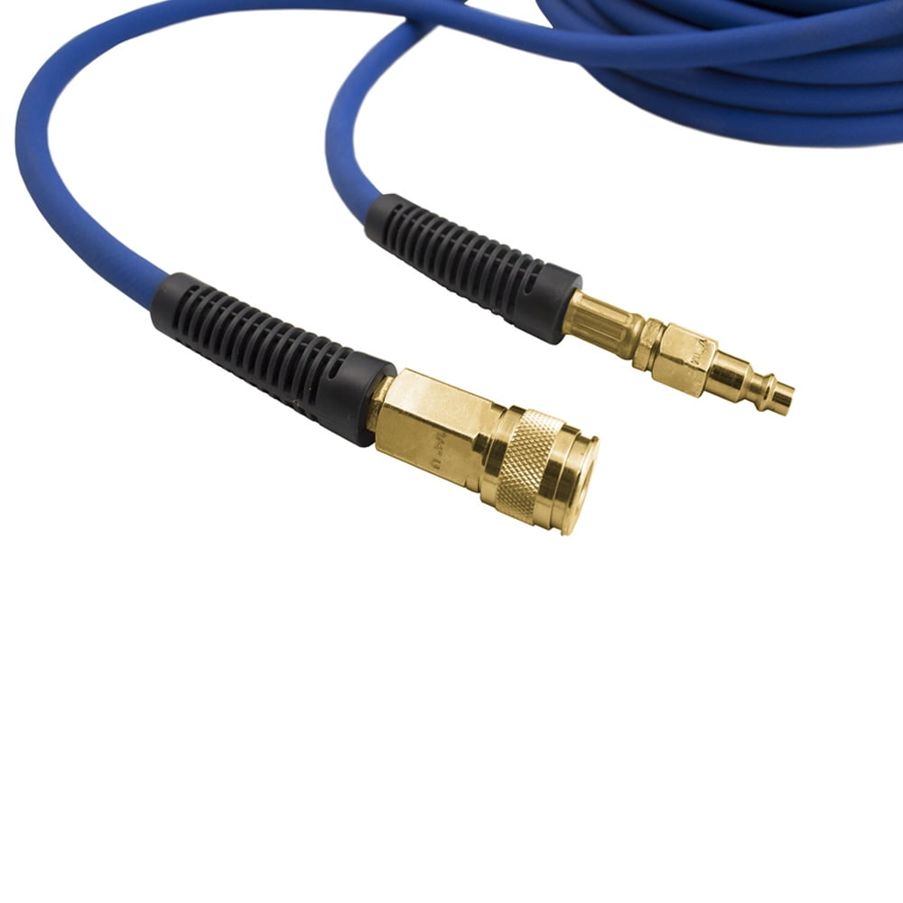 Estwing E1450PVCR 1/4" x 50' PVC / Rubber Hybrid Air Hose with Brass 1/4" NPT Industrial Fitting and Universal Quick Connect Coupler