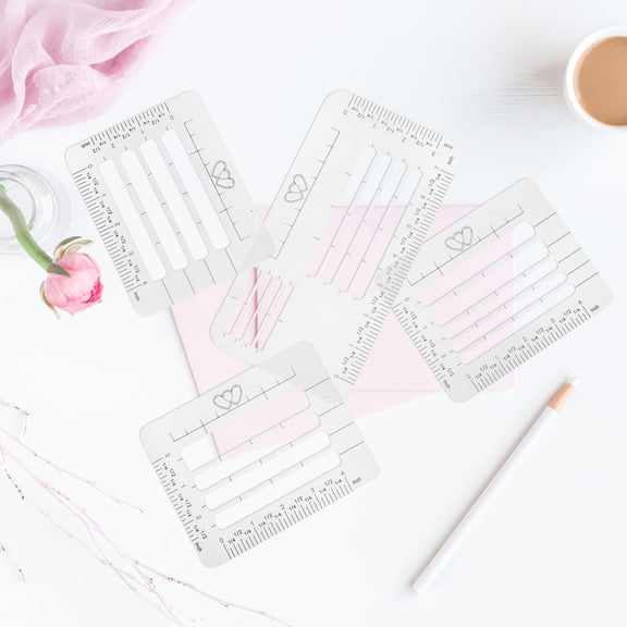 NICERIO 4pcs Envelope Addressing Guide Stencil for Letter Address Template Transparent Material