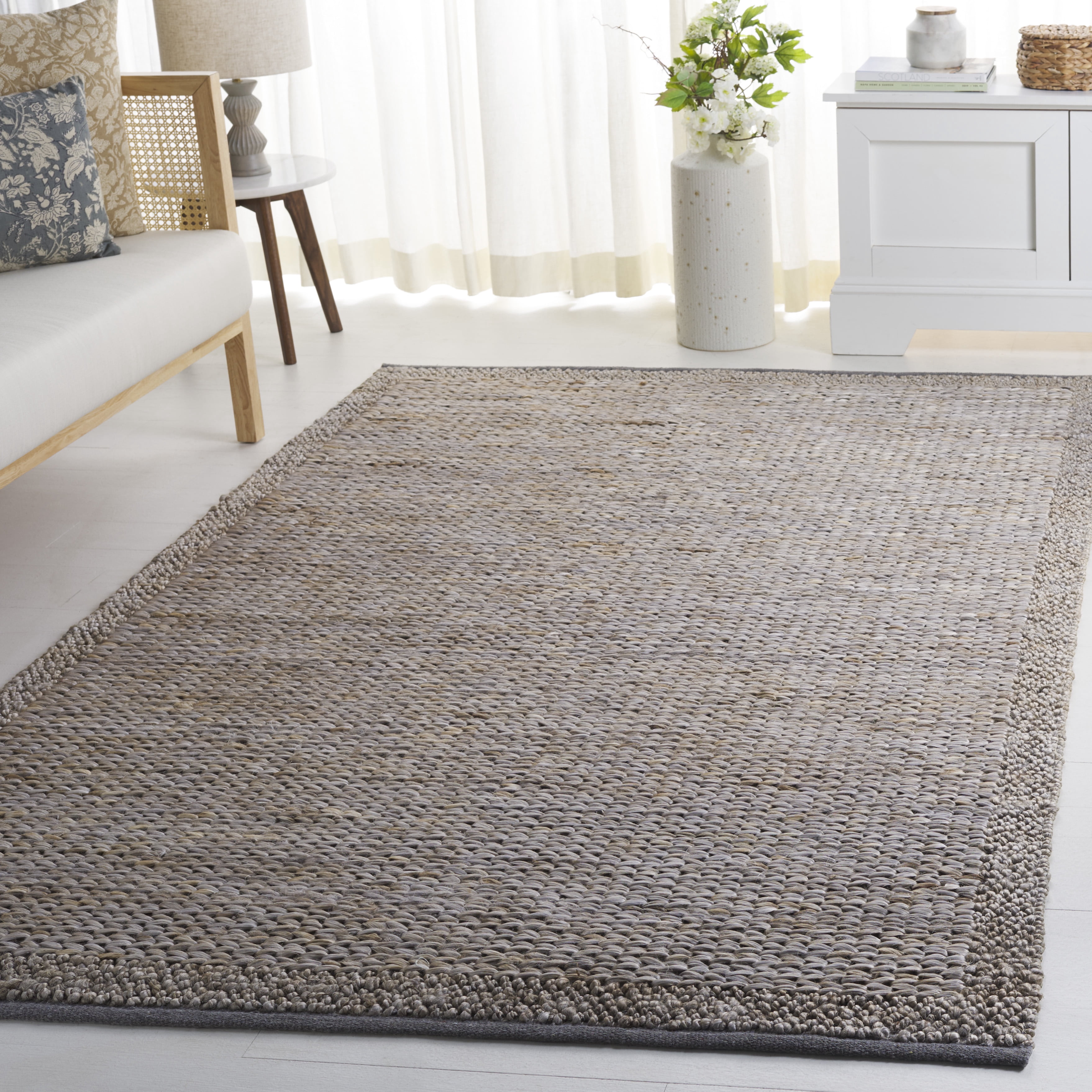 SAFAVIEH Natural Fiber Noweel Solid Area Rug, Gray, 5' x 8'