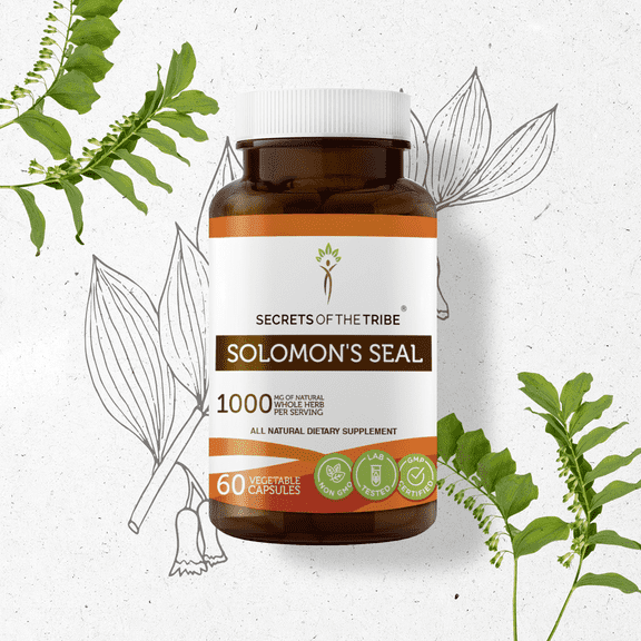 Secrets Of The Tribe Solomon's Seal Capsules Dietary Supplement, Natural Herbal Capsules for Joint Support, Solomon's Seal (Polygonatum odoratum) Dried Rhizome, 60 Capsules