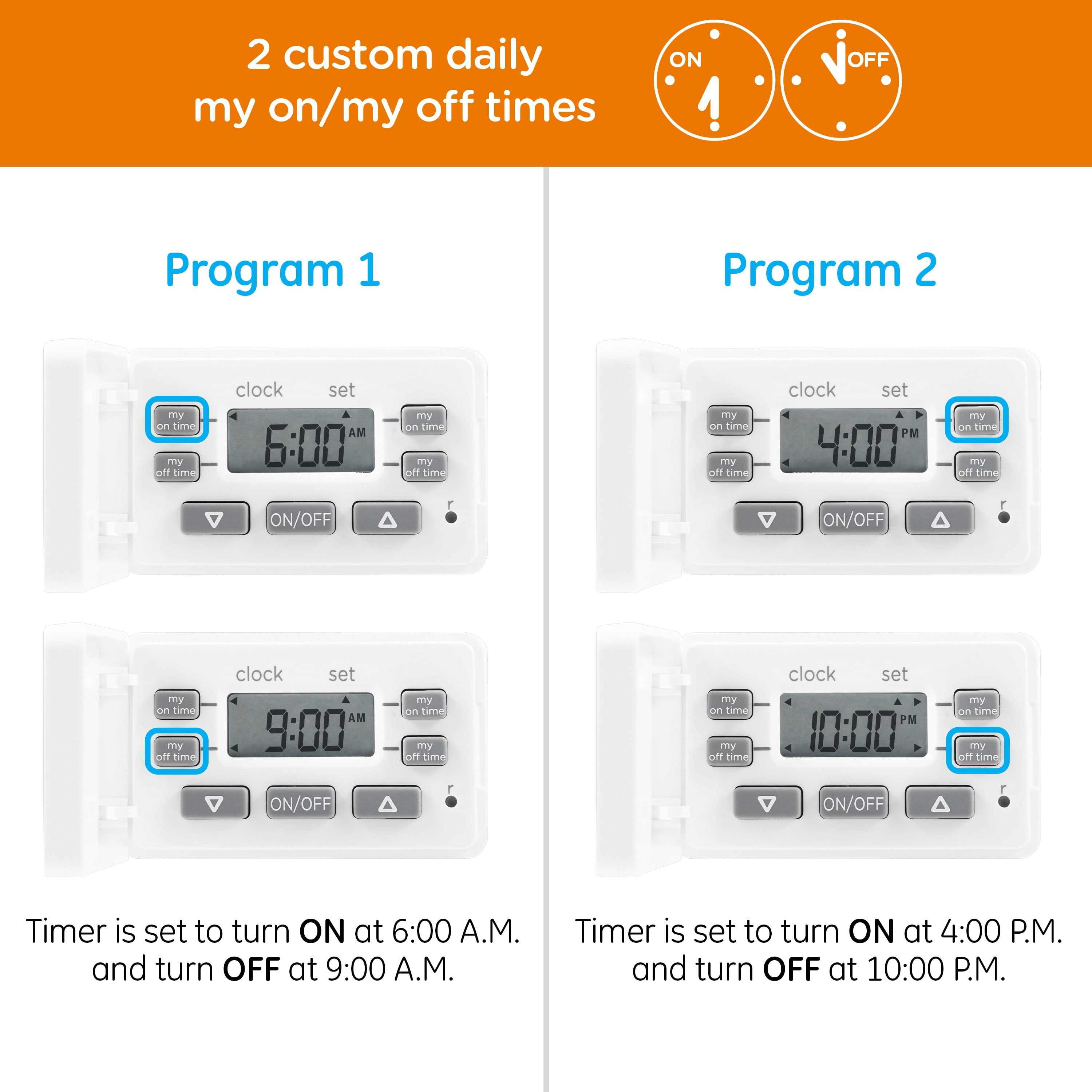 myTouchSmart Digital Fashion Timer, 1-Outlet Polarized, 2 Settings, 24hr, White, Cover, 0 Amps