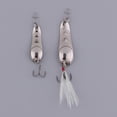 thumbnail image 1 of Señuelos de pesca con cuchara, 2 uds., cebos duros, lubina, trucha, lucio, con anzuelo triple, 7g, 13g Cola Spinner Spoon Spoon Fishing Lure, 1 of 8