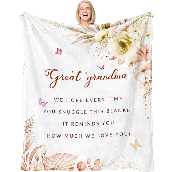 Great Grandma Gifts Blanket , Gifts for Great Grandma from Grandkids, Best Great Grandmother Gifts, Great Grandma Birthday Gifts, Great Grandmother Gifts Ideas, Promoted to Great Grandma
