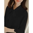 thumbnail image 4 of Topumt Women's Bow Tie Neck Ruffle Long Sleeve Chiffon Shirt Blouse Top, 4 of 5