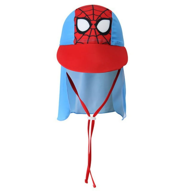 Sombreros de protección solar de verano para niños y niñas, con protección para el cuello, de Spiderman