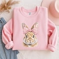 thumbnail image 2 of Bunny Sweatshirt With Pink Gingham Bow , Rabbit Graphic Pullover - Sizes S-5XL ,Gategoo, 2 of 6