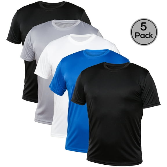 Blank Activewear Pack of 5 Men's T-Shirt, Quick Dry Performance fabric