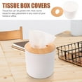 thumbnail image 3 of IFANLANDOR Bamboo Wood Tissue Box Cover for Home Office Storage White Compact Design 5.5 x 5.5 x 5.5 Inches, 3 of 8