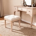 thumbnail image 1 of Square Cushioned Country-Style Bench - 15.75" All Sides, Beige, Perfect for Bedroom & Dining, 1 of 7
