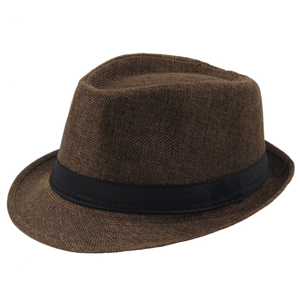 Hats for Men Jazz Hat Men's Breathable Linen Top Hat Outdoor Sun Hat Curl Straw Hat Hats for Women - image 3 of 5