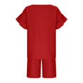 thumbnail image 3 of Grblisyd Girls Short Sets Cute Ruffle Short Sleeve T Shirts and Drawstring Elastic Waist Biker Shorts Fashion Set Ages 2-12 Years, 3 of 6
