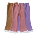 thumbnail image 2 of WOLLED Girls Corduroy Flare Pants Kids Toddler Plush Flare Leggings baby Spring Fall Flare Bell-Bottoms Elastic Waist Warm Trousers for 1-9T, 2 of 9