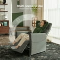 thumbnail image 6 of S-HOME Modern Power Recliner Sofa Velvet with Adjustable Backrest and Footrest for Small Spaces and Home Theater Use, Gray, 6 of 10