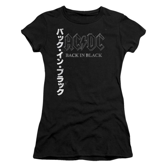 AC/DC Back In The Day Kanji S/S Junior Women's T-Shirt Sheer Black