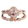thumbnail image 2 of KDSJSXW Diamond Ring Flower Shape Rose Gold Ring Rhinestone Engagement Ring Wedding Ring Set Flower Rhinestone Ring Set Full Diamond Ring Size 5 10 Silver Wedding Band Women (Rose Gold,10), 2 of 6