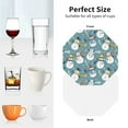 thumbnail image 6 of Fuzoiu Snowflake Scarf Snowman Print Leather Coasters Set,Drink Coasters Set of 4,for Tabletop Protection, Durable PVC Coasters,Home Décor and Housewarming Gift-Octagon, 6 of 6