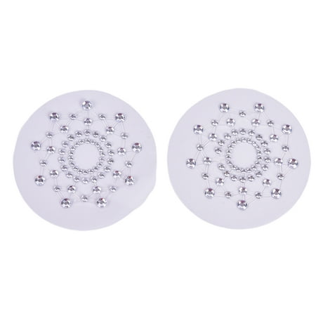 

TruPeony 2 Pair Flower Shape Crystal Pasties Breast Adhesive Stickers Sexy Nipple Cover