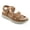 Camel Leather, variant on Ilena Women's Platform Sandals Color: Gold Leather Size: 8.5 WIDE