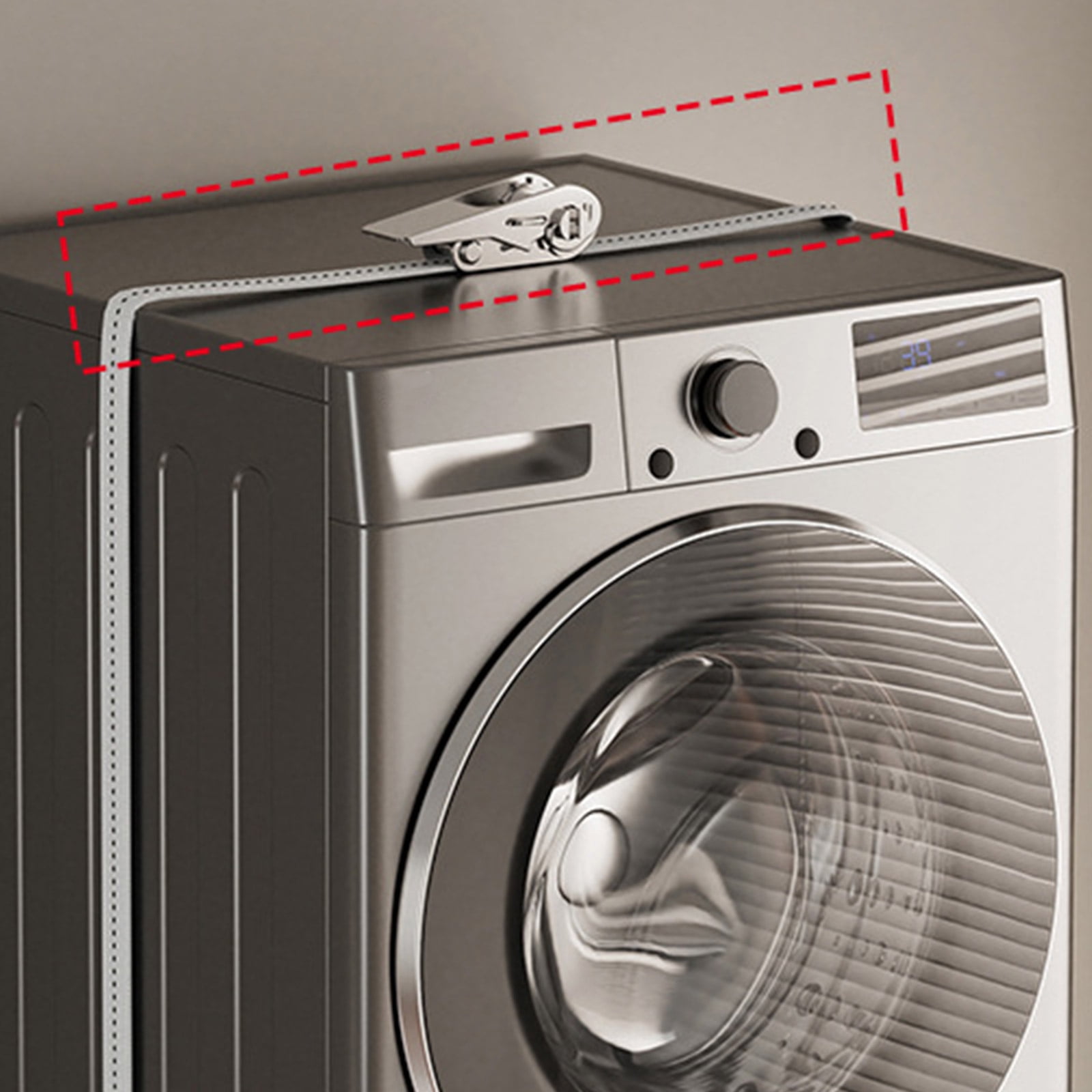 Heavy Duty Stackable Laundry Rack, Noise-Reducing Washer Dryer Frame, Adjustable Fridge Base with Removable Drying Shelf