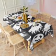thumbnail image 3 of Black Halloween White Ghosts Rectangle Tablecloth 60"x120",Waterproof Polyester Rectangle Table Cloth, Wipeable Spillproof Polyester Tablecloth for Dining, Camping, Indoor and Outdoor, 3 of 6