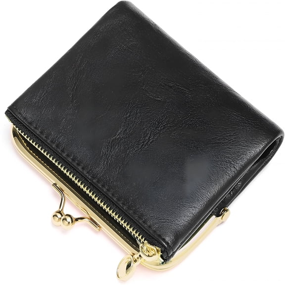 GASTROPOD Wallet Women Small RFID Blocking Bifold Leather Wallets for Women Vintage Coin Purse With Zipper and Kiss Lock