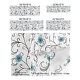 thumbnail image 3 of Kitchen Cafe Valance Curtain for Small Windows,Blossom Blue Watercolor Flower Rod Pocket Valances Abstract Black Swirling on White Window Treatment Panel for Living Room/Bedroom/Bathroom,42x12in, 3 of 9