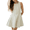White, variant on Womens Summer A Line Denim Overalls Dresses Casual Sleeveless Babydoll Zipper Tank Mini Jean Dress