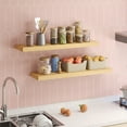 thumbnail image 6 of Fairy 2pcs Floating Shelves for Wall, 22.5in Bathroom Kitchen Shelves for Rustic Farmhouse Decor, Oak, 6 of 8