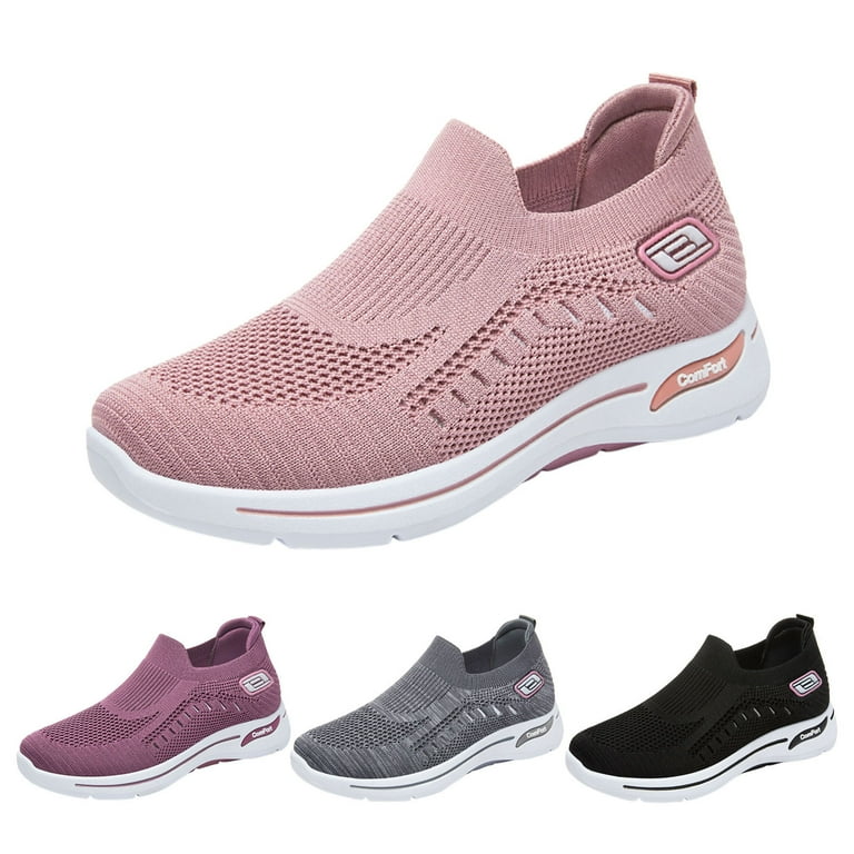Ierhent Womens Shies Sperrys Women Tennis Shoes Womens Slip On Walking Sneakers with Arch Support Pink 40 Walmart