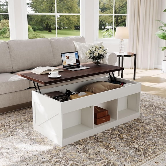 19In-25In Height Adjustable Lift Top Coffee Table with Hidden Storage Drawer Modern Sofa Table for Living Room