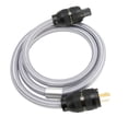 thumbnail image 1 of Câble d'Alimentation HiFi, Cordon d'Alimentation Audiophile Pur Cuivre 3.3 Pieds Remplacement Double Blindage Réduit la Distorsion pour Décodeur, 1 of 7