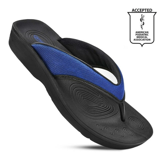 Aerothotic  Strait Women's Orthotic Thong Sandals 10 - Medium - Navy