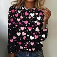 thumbnail image 2 of Ltctricy Plus Size Valentine's Day Tops for Women Cute Heart Printed Long Sleeve Shirts Comfy Spring Fashion Clothes, 2 of 5