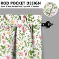 thumbnail image 5 of Pioneer Kitchen Curtains and Valance Set 24 Inch Tier Red Pink Flowers Leaf Curtains Small Drapes for Cafe Living Room Bathroom Farmhouse 3 Pieces Set Rod Pocket, 5 of 6