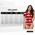 thumbnail image 5 of Gaeub Black and white striped and red hearts Print Women's Short Sleeve One Piece Swimsuit Sexy High-Waisted Bodysuit Bathing Suit for Swimming, Beach, Sports-Small, 5 of 7
